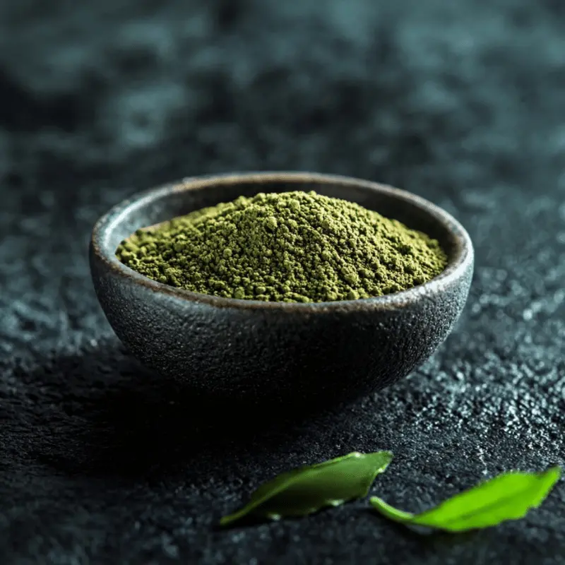 Gold Maeng Da kratom powder in a bowl