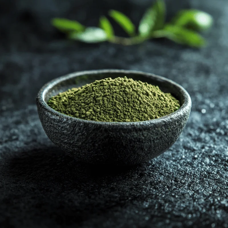 Red Borneo kratom powder in a bowl