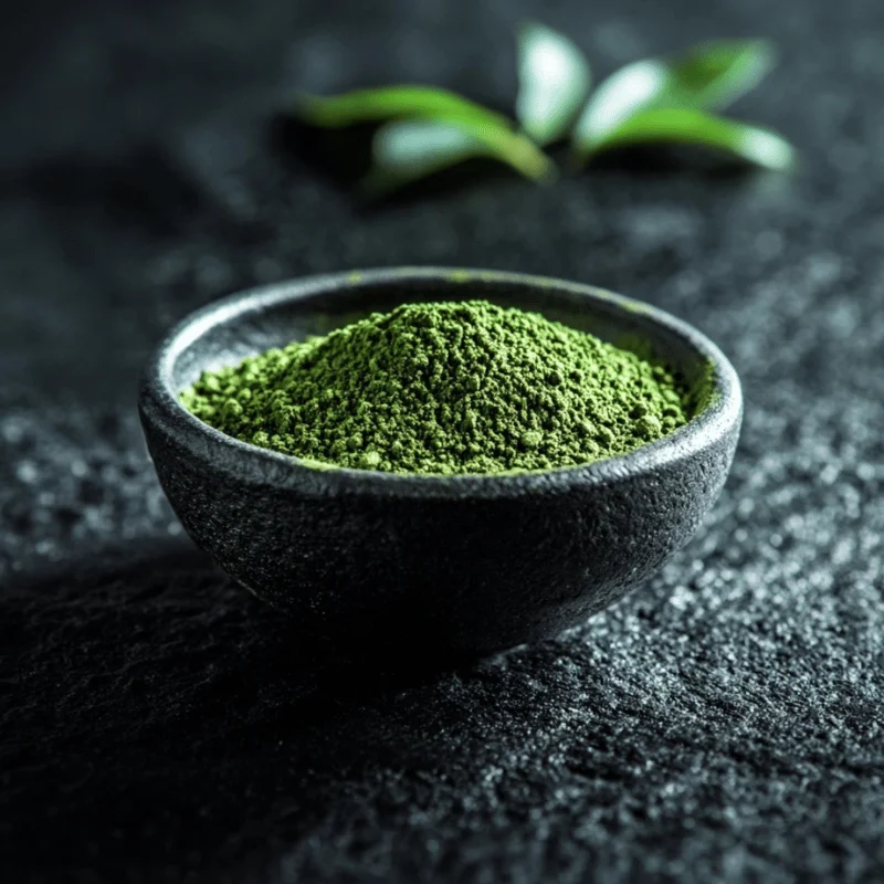 Red Thai kratom powder in a bowl