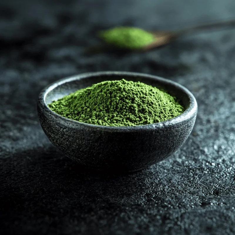 White Bali Kratom-Pulver in einer Schale
