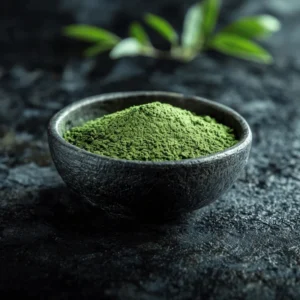 Kratom en polvo White Borneo en un cuenco